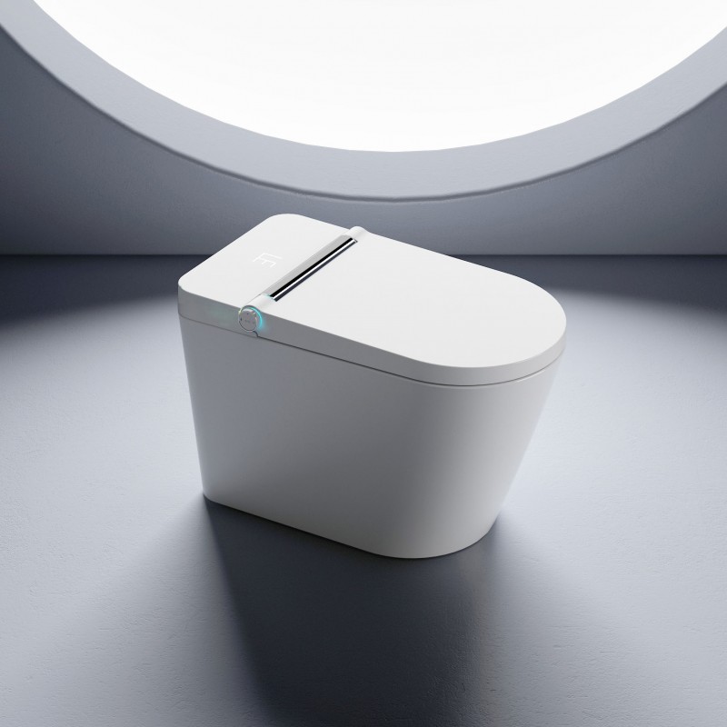 Intelligent rimless back to wall toilet with pre-installed bidet, built-in tank (INT-02T)