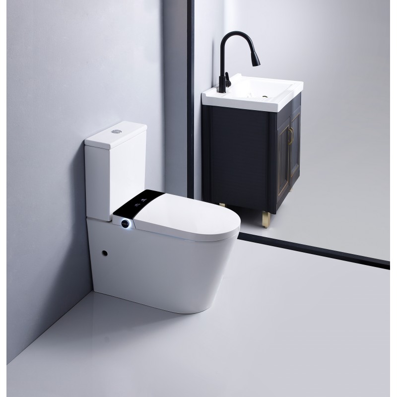 Intelligent rimless C/C toilet with pre-installed bidet smart seat (INT-07T)