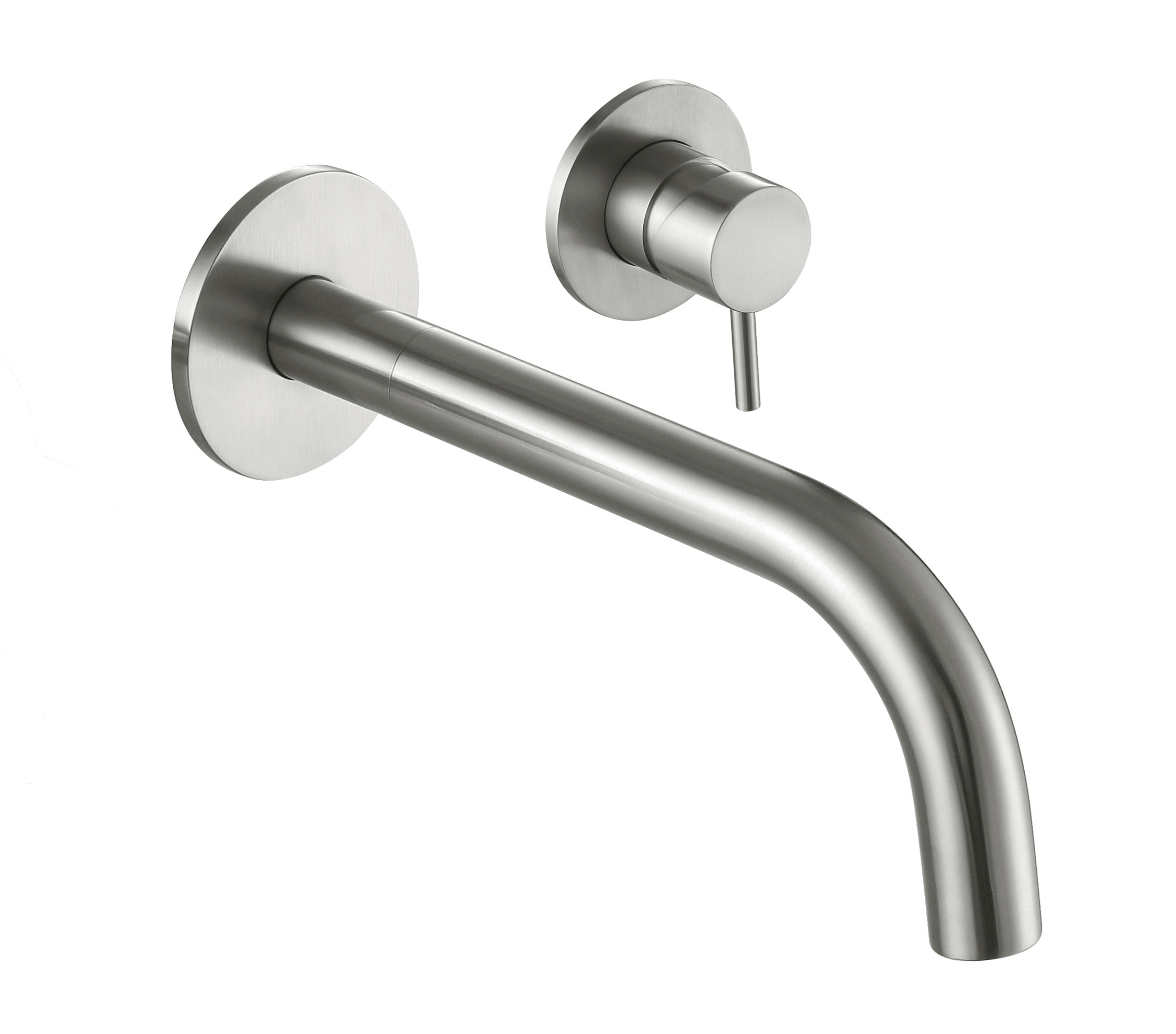 JTP - Inox 2 Hole Wall Mounted Basin Mixer Short 155mm
