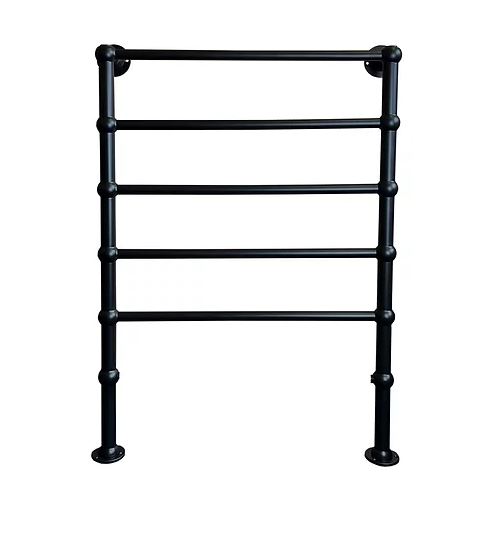 Radox Edwardian 1000mm x 700mm Floor Mounted Heated Towel Rail in Matt Black Output (BTU) 665