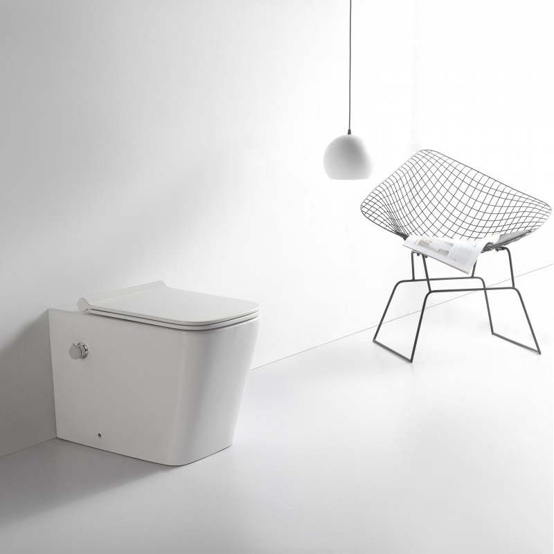 Klozet SQ BTW pan + pre-installed bidet mixing valve + seat (KLZ-S12)