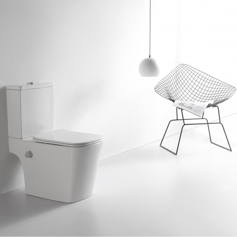 Klozet SQ C/C (open back) + bidet mixing valve + seat (KLZ-S14)