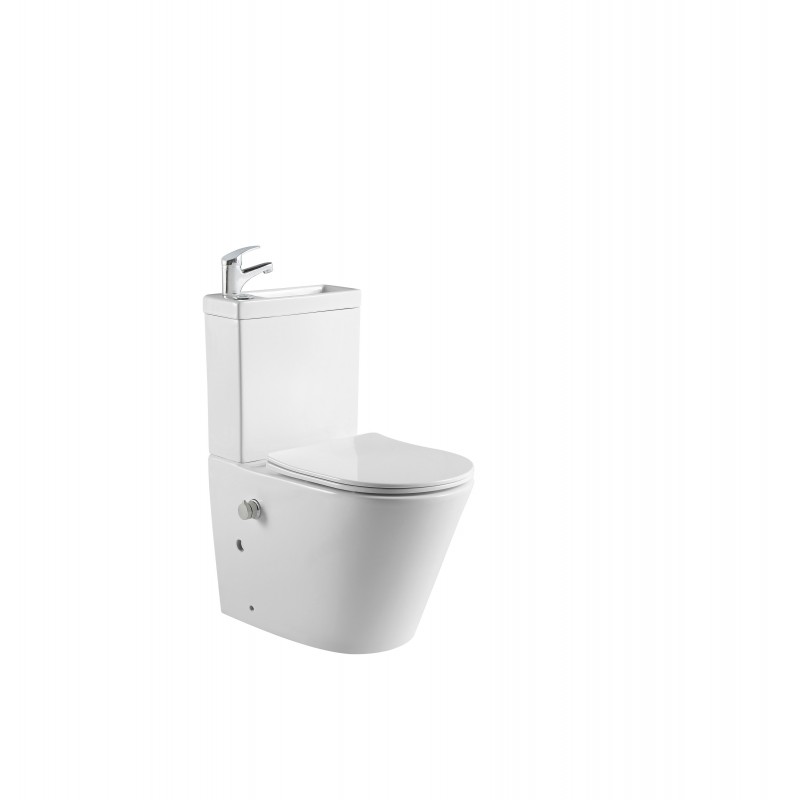 Klozet short projection rimless C/C toilet (fully back to wall) with pre-install (KLZ003)