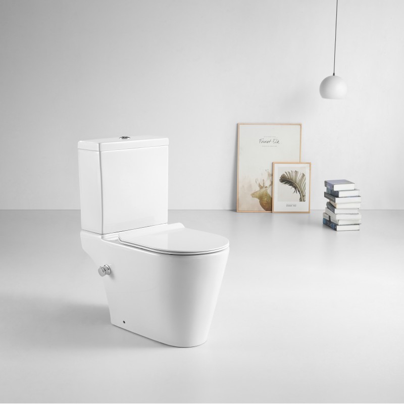 Klozet C/C Rimless Bidet WC (open back) with pre-installed on/off mixing valve & (KLZ004)
