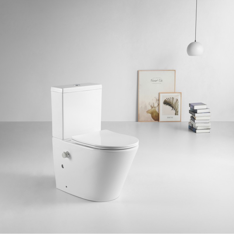 Klozet short projection rimless C/C toilet (fully back to wall) with pre-install (KLZ005)