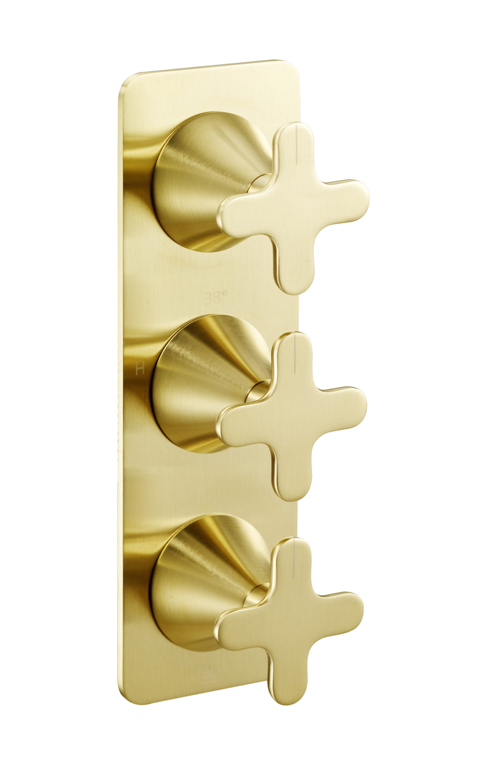 JTP - Thermostatic concealed 2 outlet shower valve (both handles included) - Brushed Brass