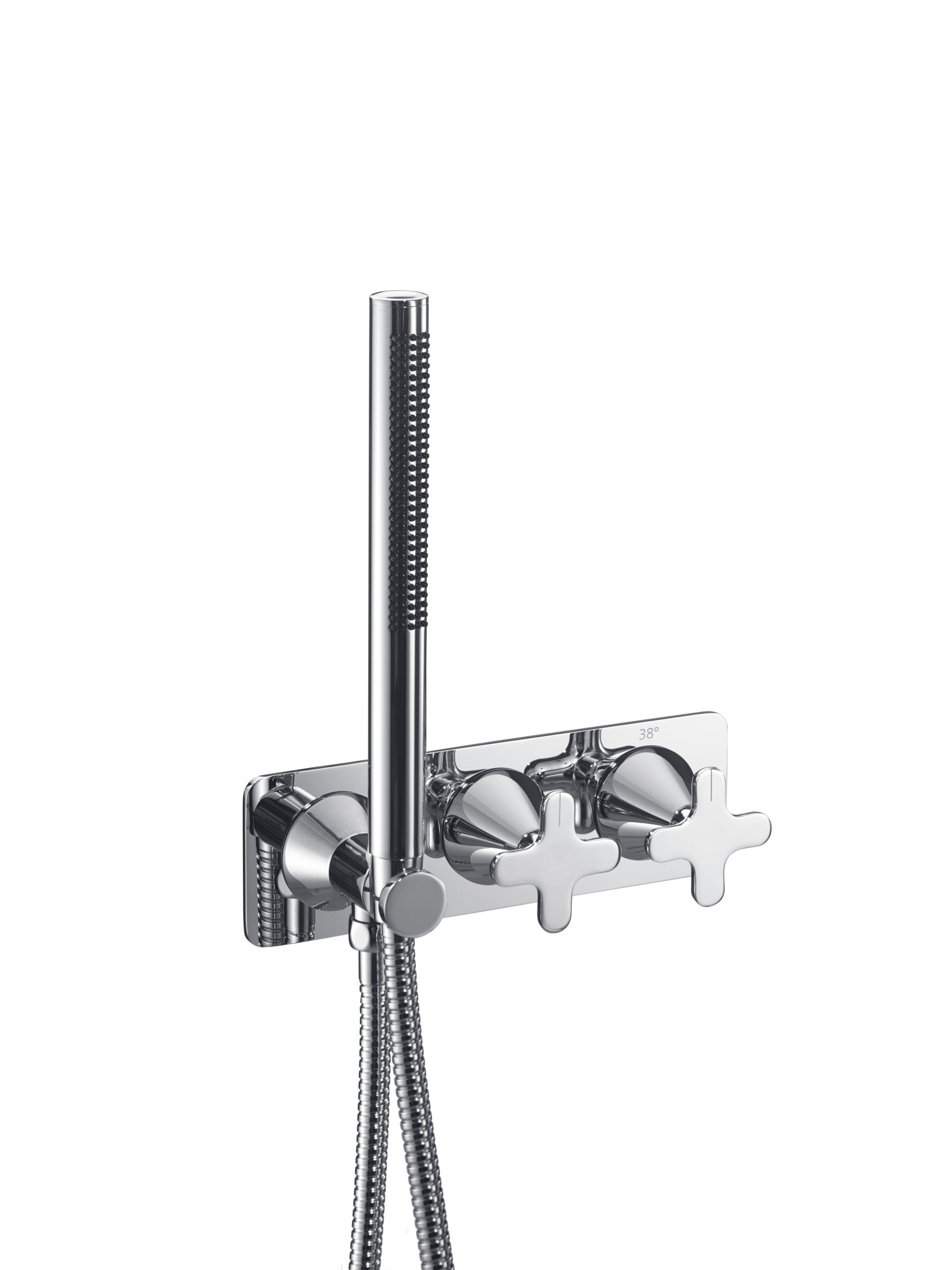 JTP - Thermostatic concealed 2 outlet shower valve with attached handset (both handles included)