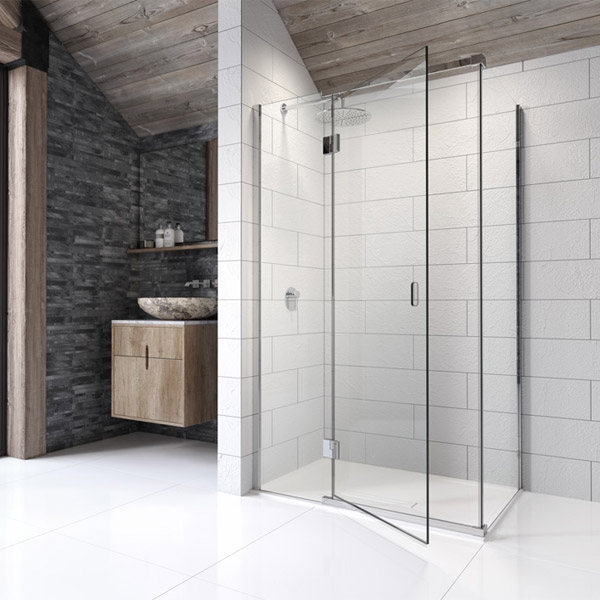 Kudos- Pinnacle8 Hinged Corner Door 1000mm Matt Black