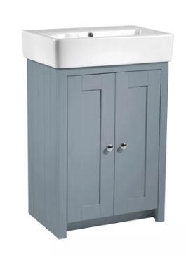 Lansdown 575 Freestanding Unit & Basin - Mineral Blue