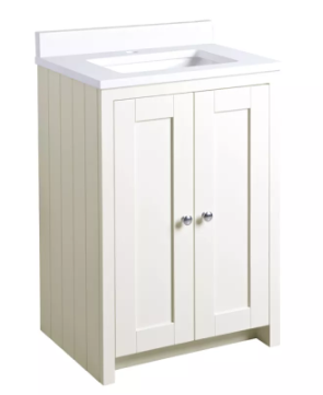 LANSDOWN 600 UNDERSLUNG UNIT & BASIN - LINEN WHITE