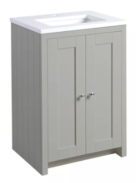 Lansdown 600 Underslung Unit & Basin - Pebble Grey