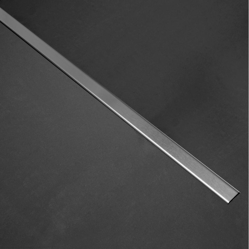Level slim shower drain & grate - 600mm Brush Steel (LEVEL60)