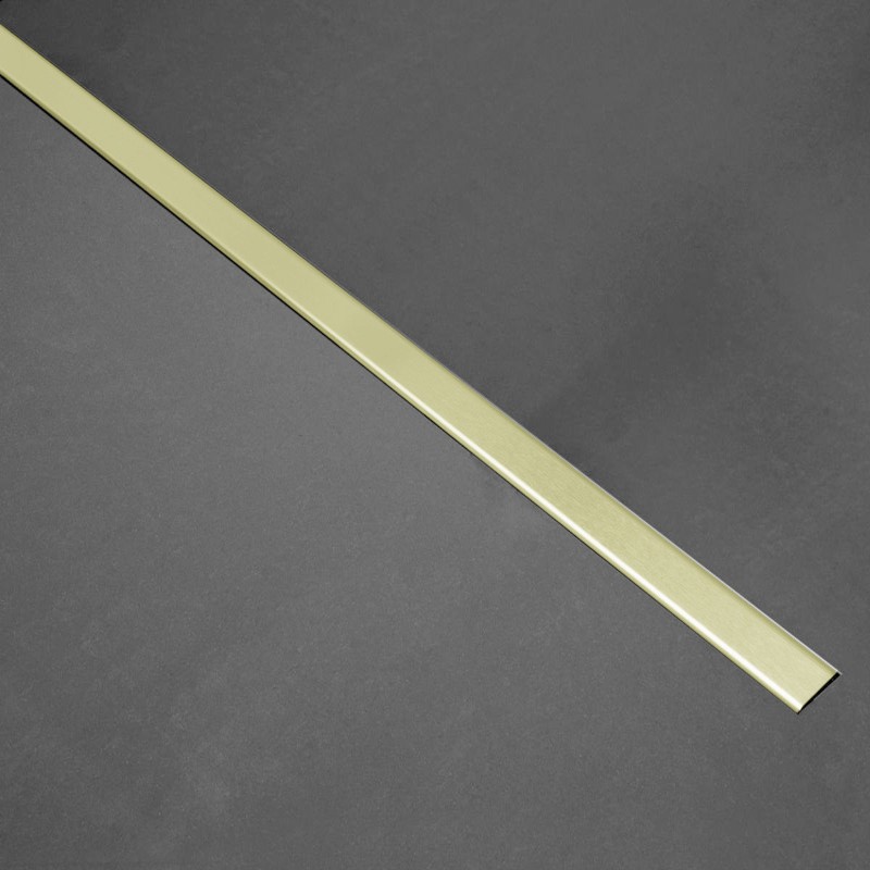 Level slim shower drain & grate - 600mm Brush Gold (LEVEL60-G)