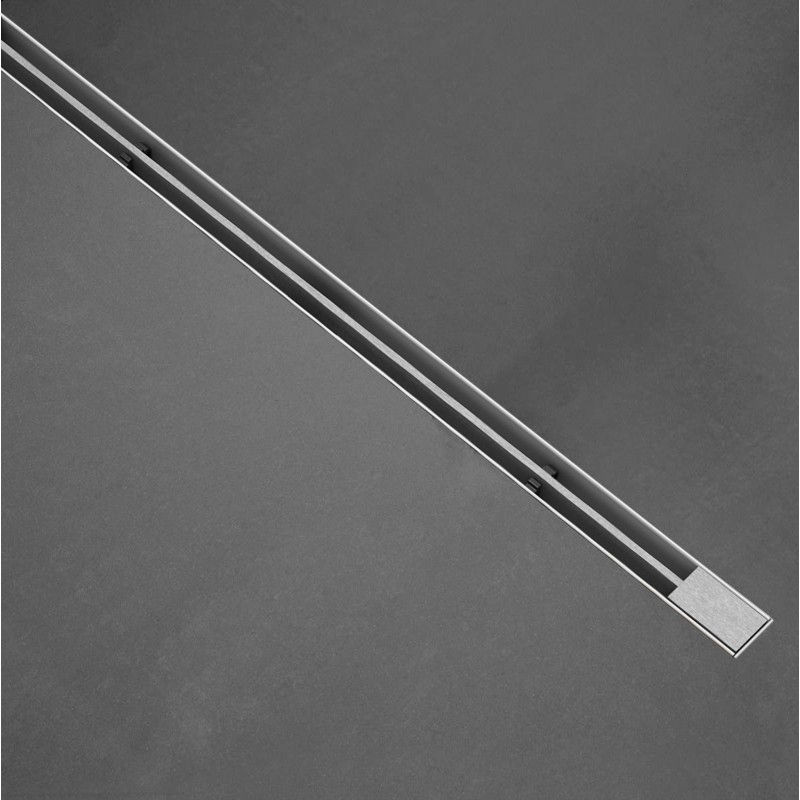 Line Slim Shower Drain & Grate - 600mm - Brush Steel (LINE60)