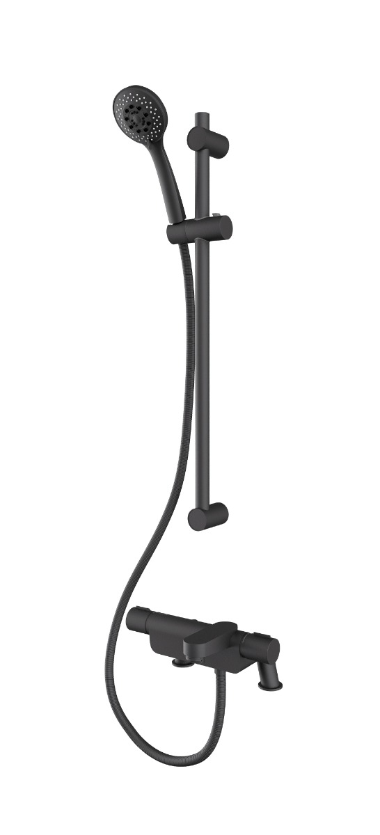 Aqualisa - Midas 220 Thermostatic Bath Shower Mixer with Slide Rail Kit - Black
