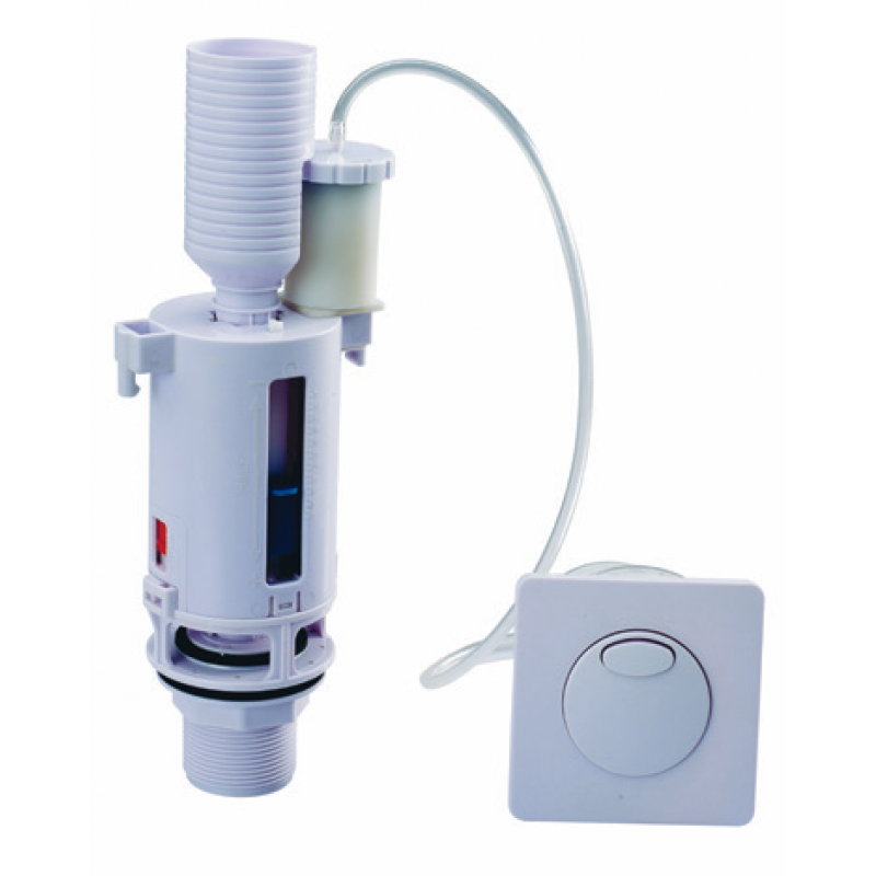 Pneumatic flush valve 2" with dual flush chrome air button (NV62)