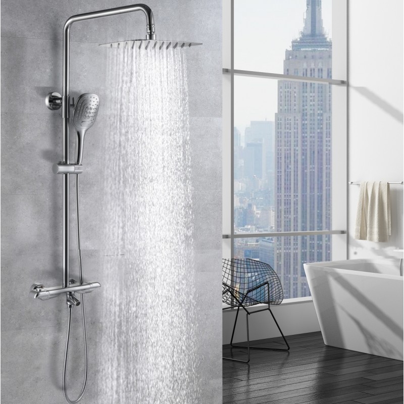 Oval Exposed thermostatic shower (3 option) with rigid riser rail kit, over head (OETS16)