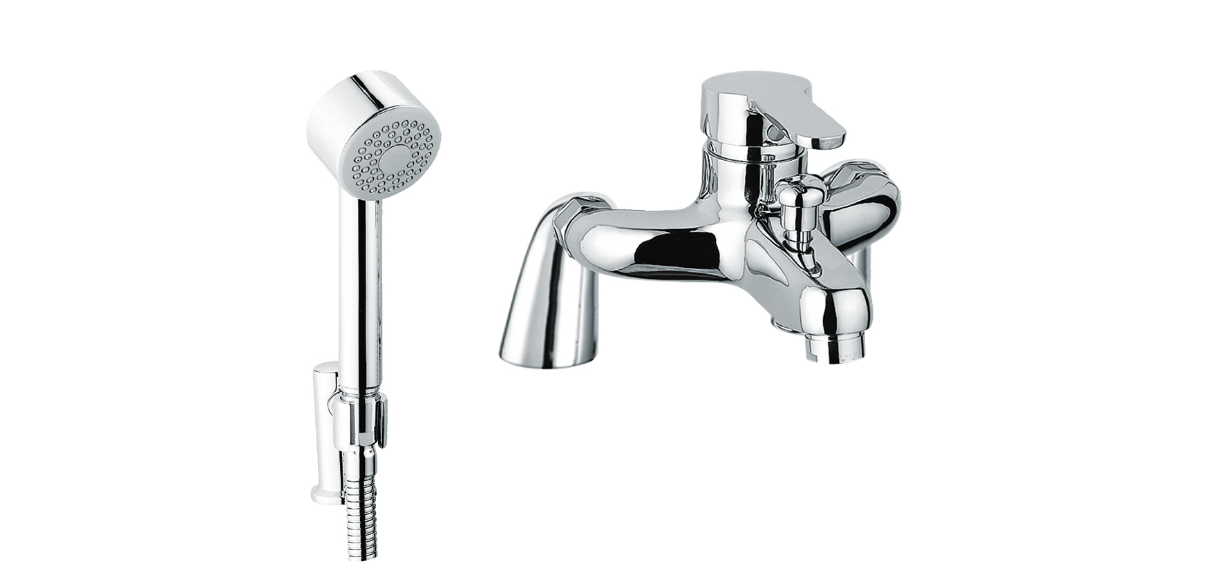 JTP - Opal Mounted Single Lever Bath and Shower Mixer With Kit