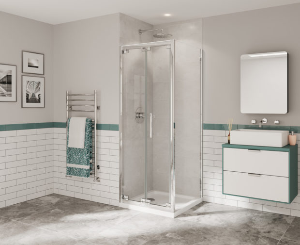 Optima 6 Bi-Fold Door 900 X 1900mm Chrome