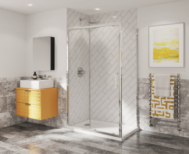 Optima 6 Sliding Door 1000 X 1900mm Chrome