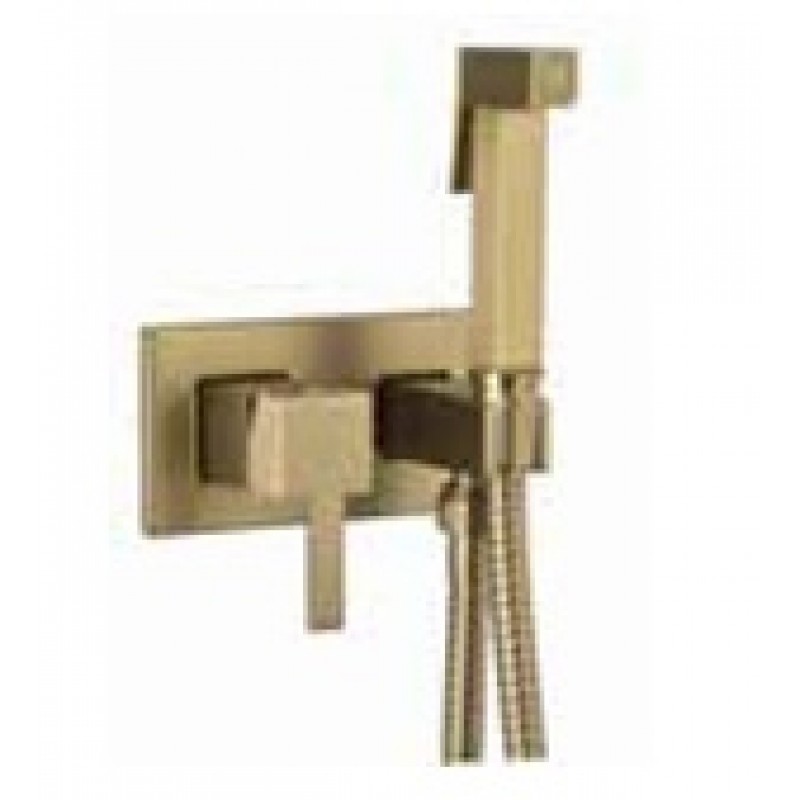 Manual Square Concealed Douche pack - All in one. Brush Gold (P203-BG)