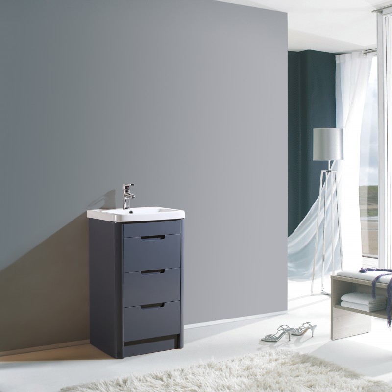 Plus floor standing (3 Drawer) vanity & ceramic basin (PLUS-60GF)