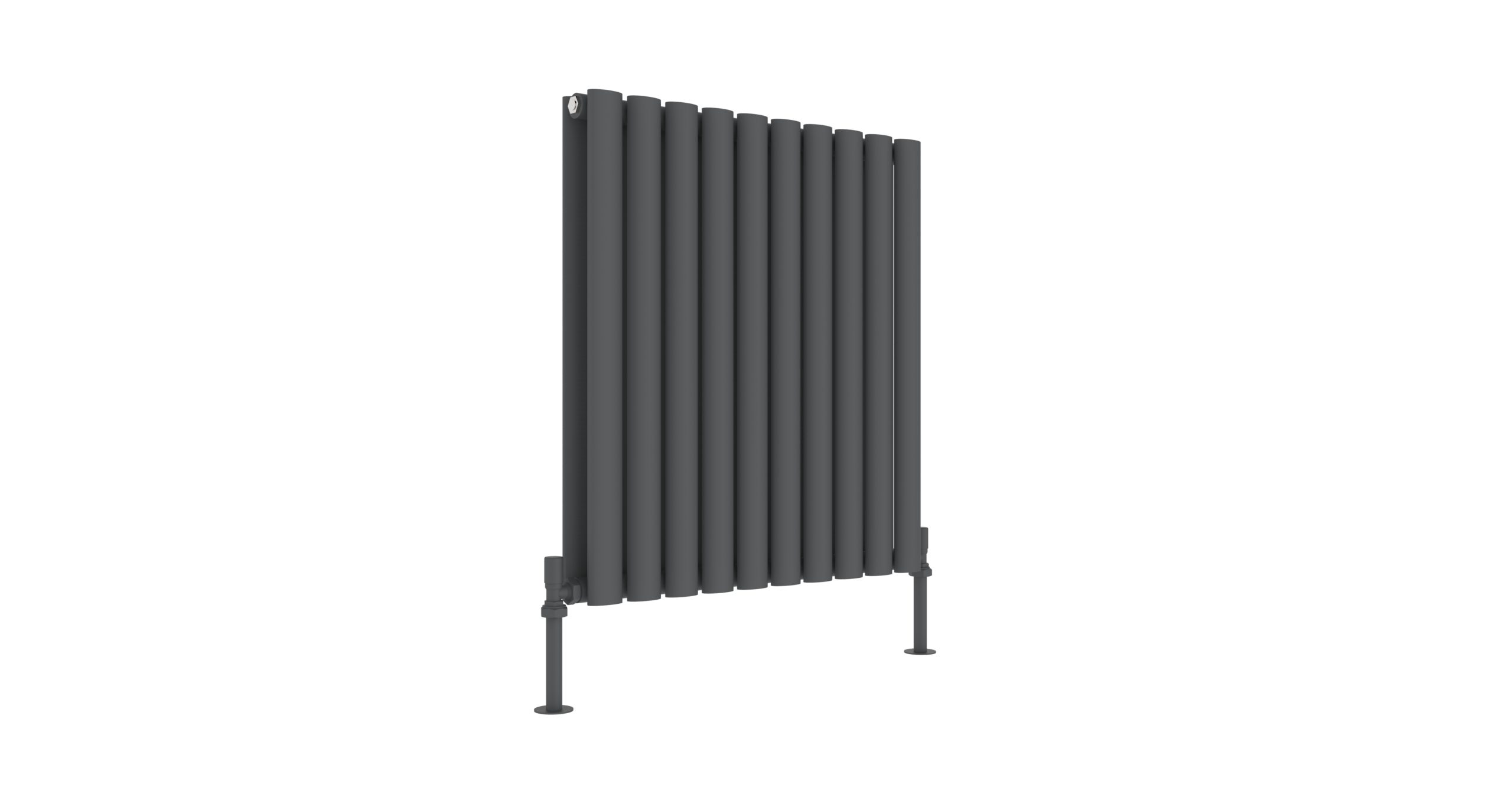 JTP - PRIMO ANTHRACITE OVAL DOUBLE ROOM RADIATOR HORIZONTAL 600X600