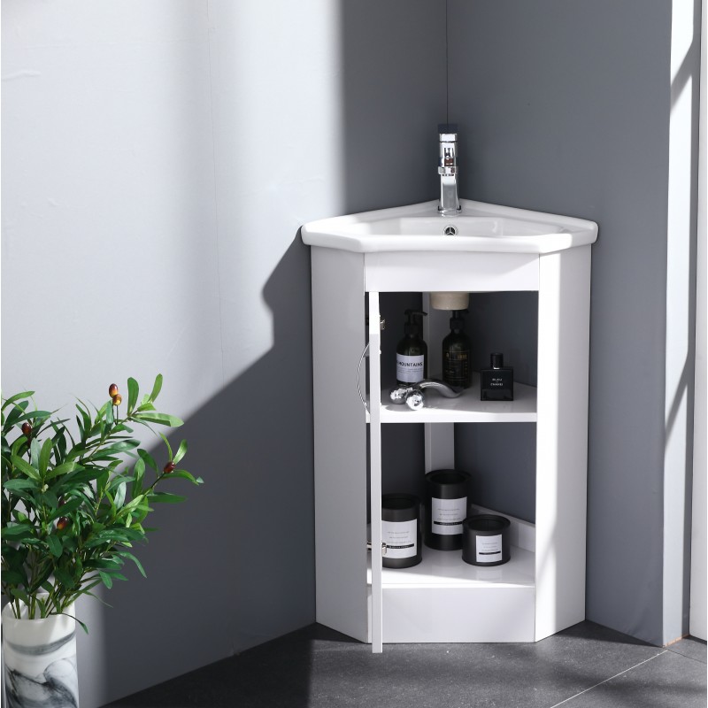 Pearl floor standing corner cloakroom vanity Basin (PRL410F)