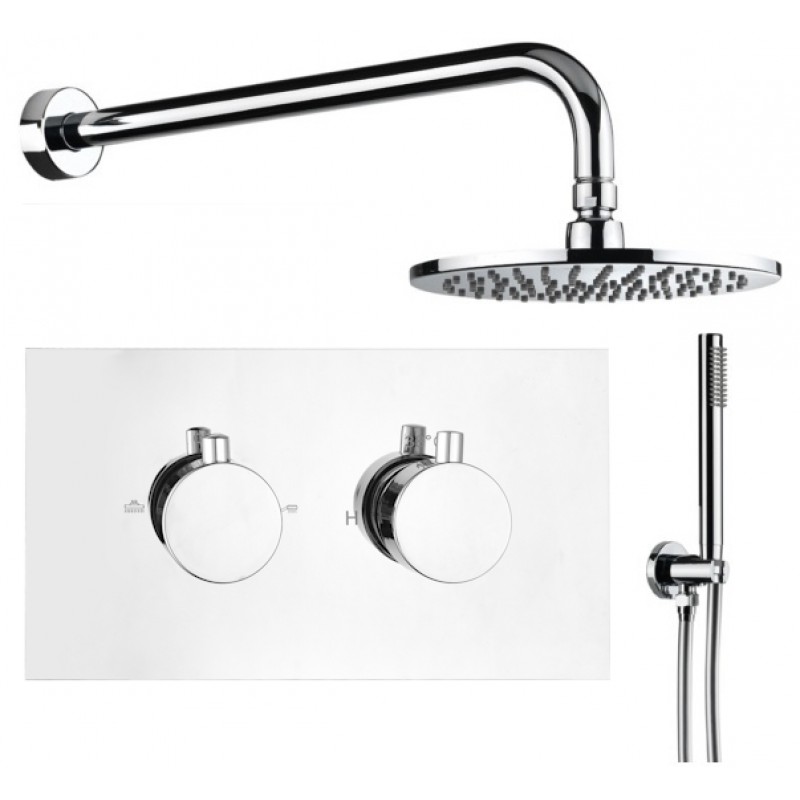 Round Shower pack - (2 Knob 2 Outlet) Consists of: RTV2 - Round twin handle ther (PACK R2 -H)