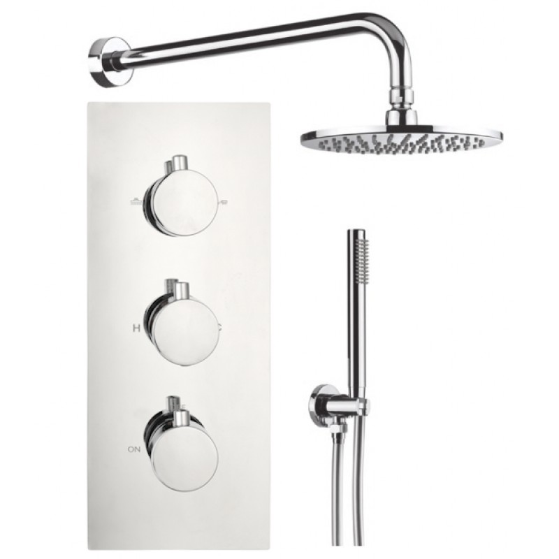 Round Shower pack - (3 Knob 2 Outlet) RTV3 - Round three handle thermostatic sho (PACK R3)