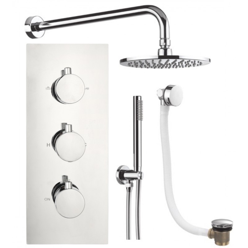 Round Shower pack - (3 Knob 3 Outlet) Consists of: RTV4 - Round three handle the (PACK R4)