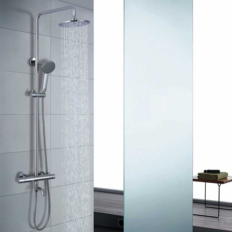 Round exposed luxury shower with swivel spout - 3 options Low pressure (RETS13)