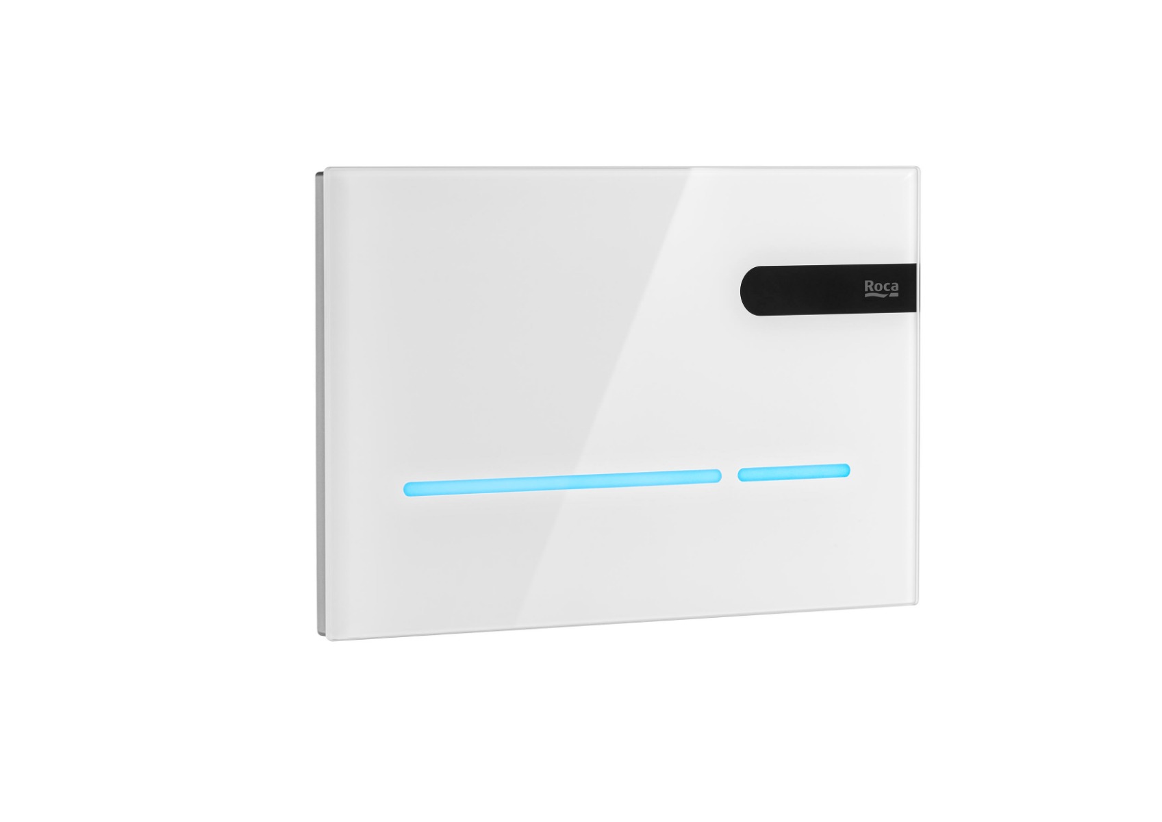 EP2 (compact version) - Electronic glass finished operating plate for concealed cistern with automatic or touchless dual flush and adjustable light in multiple colour choice
