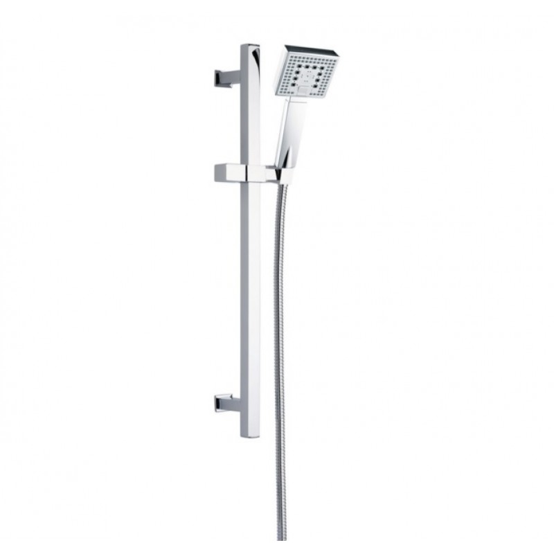 Luxury riser rail kit with square, anti-scaling shower handle and hose (RKS400)