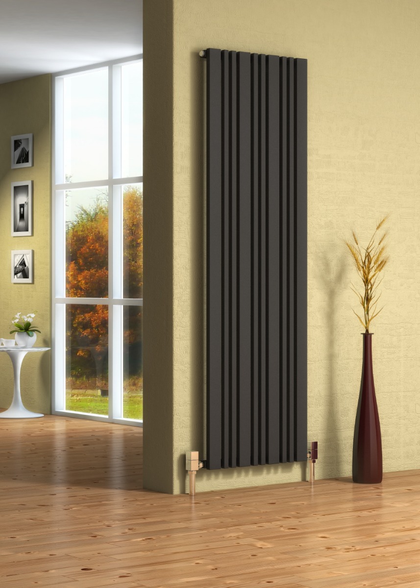 Bonera Vertical Mild Steel Radiator 456 x 1800 White
