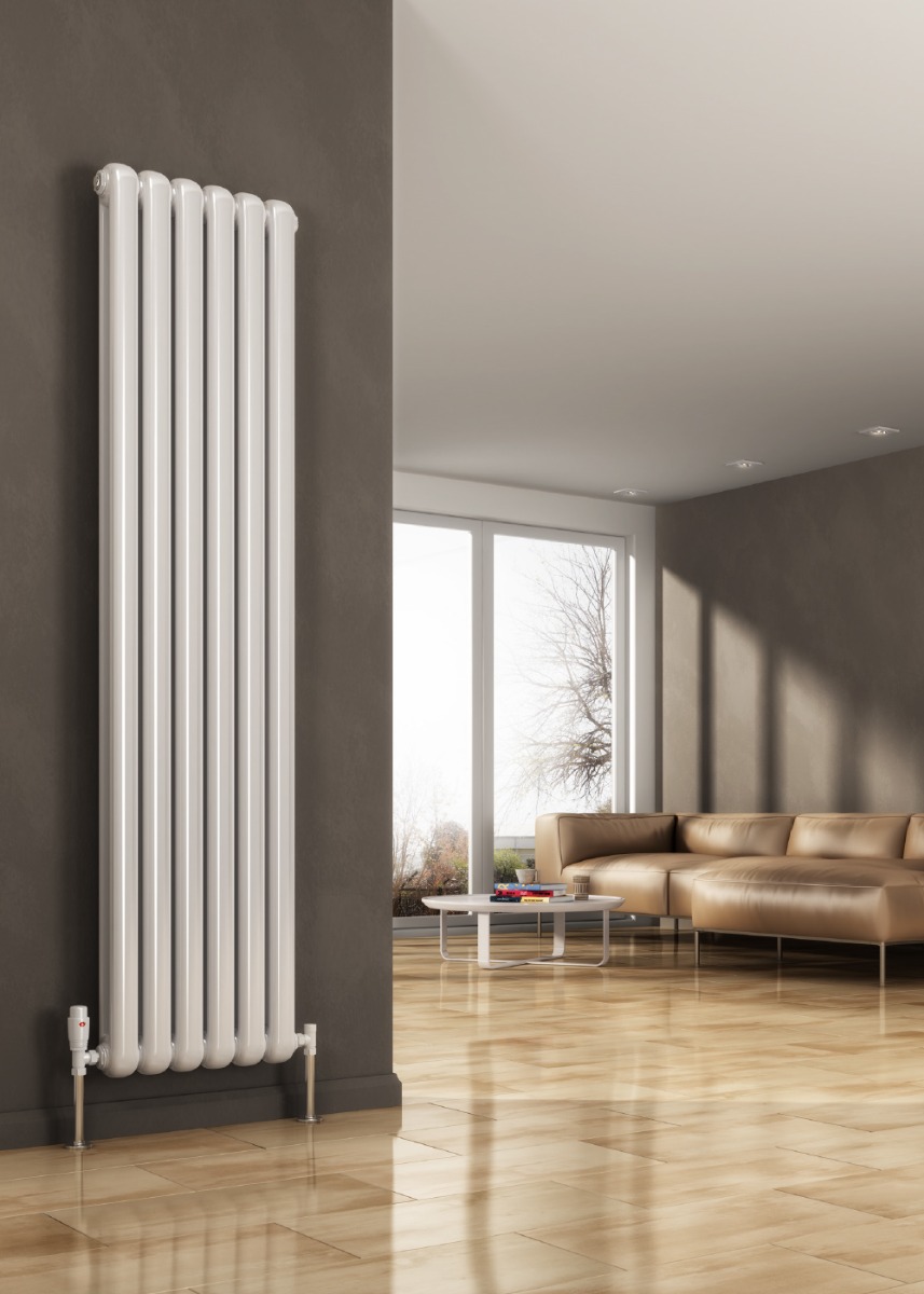 Coneva Vertical Mild Steel Radiator 370 x 1800mm white