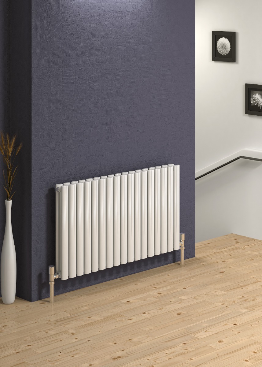 Neva Single Horizontal Mild Steel Radiator 413 x 550mm white