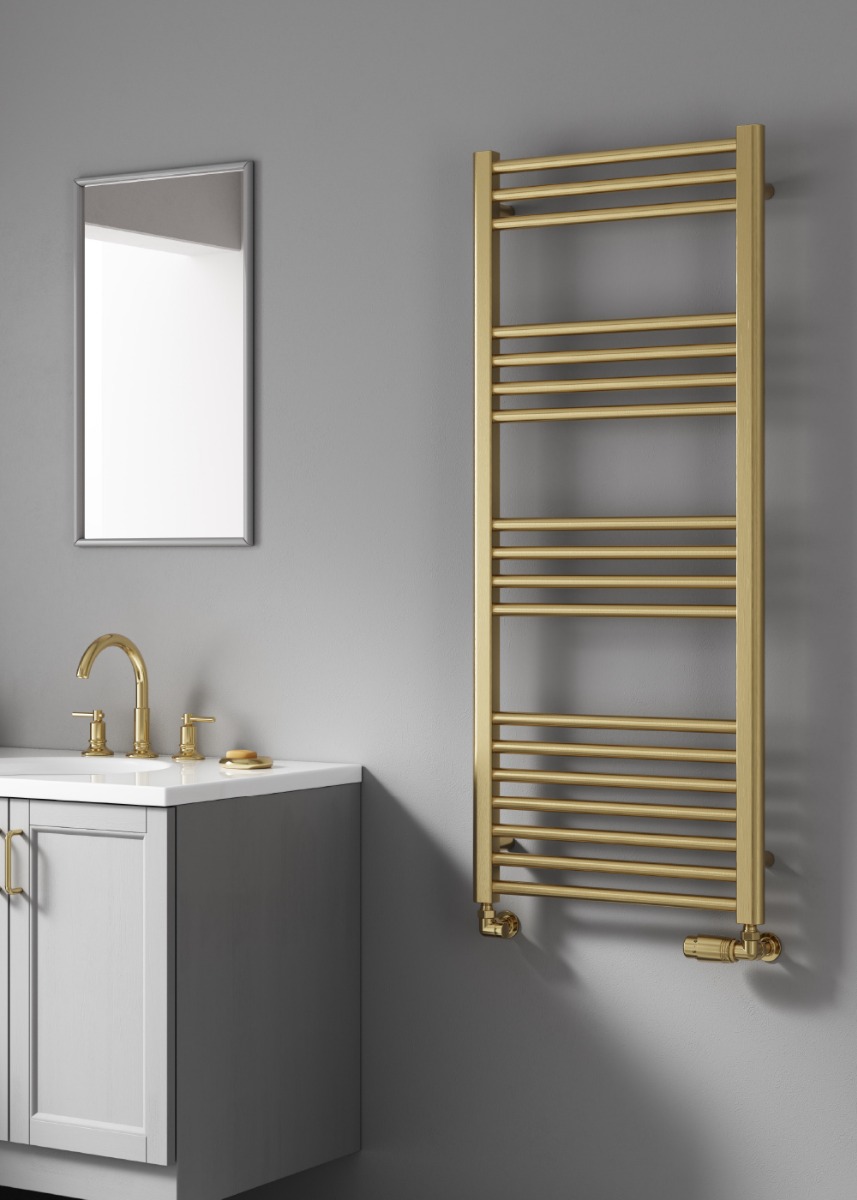 Ottone Towel Radiator 500 x 1600mm Brushed Brass