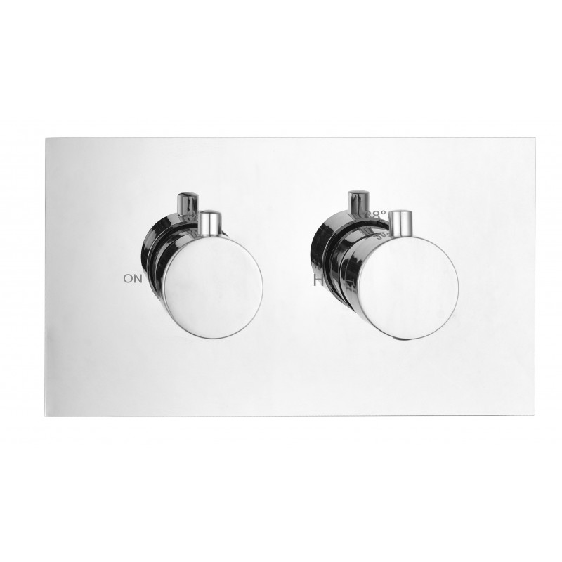 Round twin handle thermostatic shower valve (Horizontal) 1-outlet Chrome (RTV1-H)