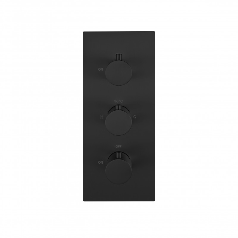 Round three handle thermostatic shower valve (Vertical), 2-outlet (RTV3 - MB)