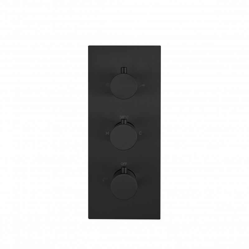 Round three handle thermostatic shower valve (Vertical), 3-outlet (RTV4-MB)