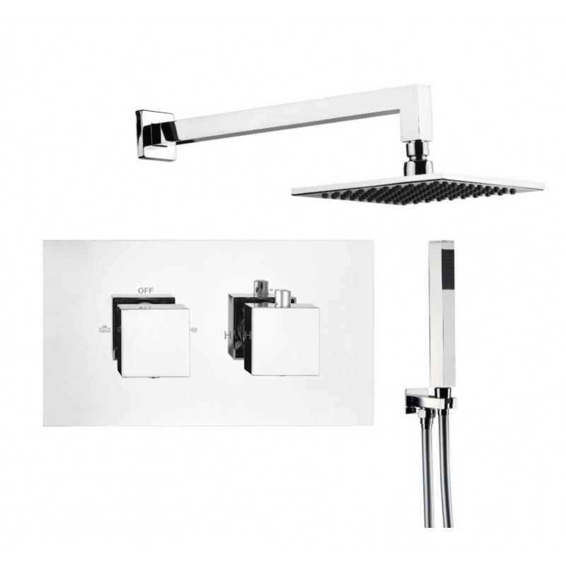 Square Shower pack - ( 2 Knob 2 Outlet) Consists of: STV2 - square twin handle t (PACK S2 - H)