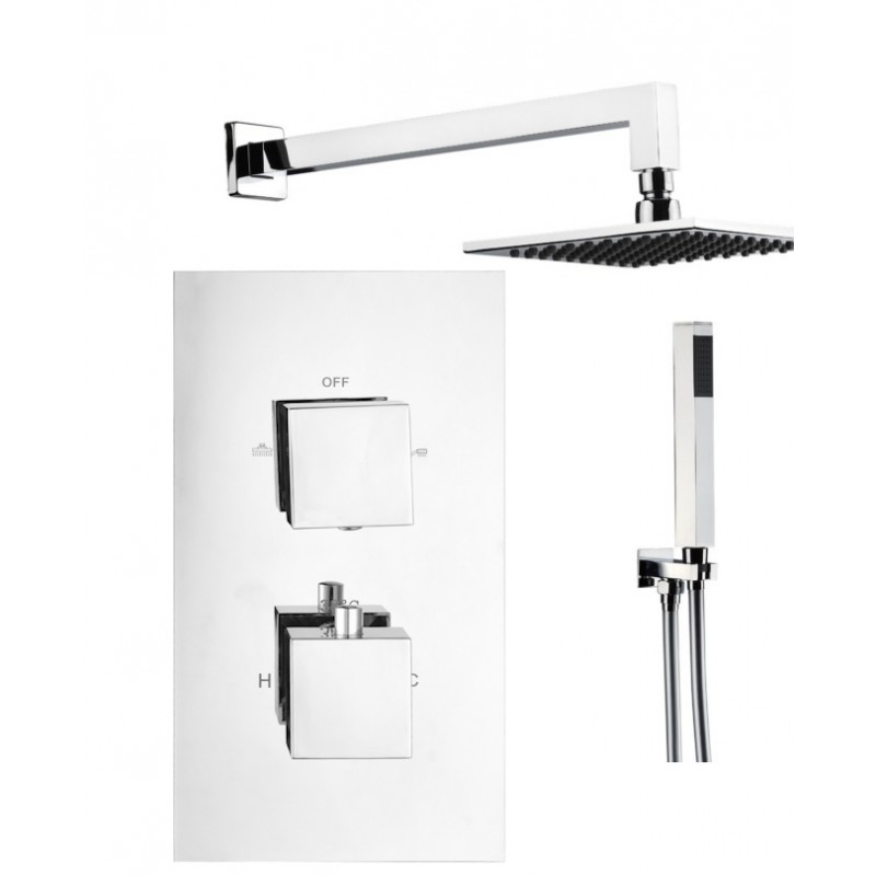 Square Shower pack - ( 2 Knob 2 Outlet) Consists of: STV2 - square twin handle t (PACK S2)