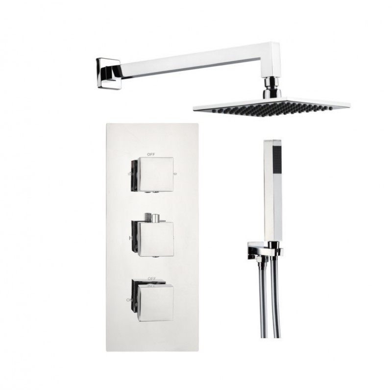 Square Shower pack - (3 Knob 2 Outlet) Consists of: STV3 - Square three handle t (PACK S3)