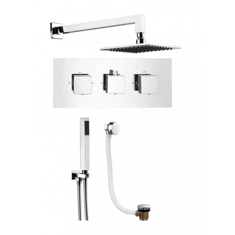 Square Shower pack - (3 Knob 3 Outlet) Consists of: STV4 - Square three handle t (PACK S4 - H)