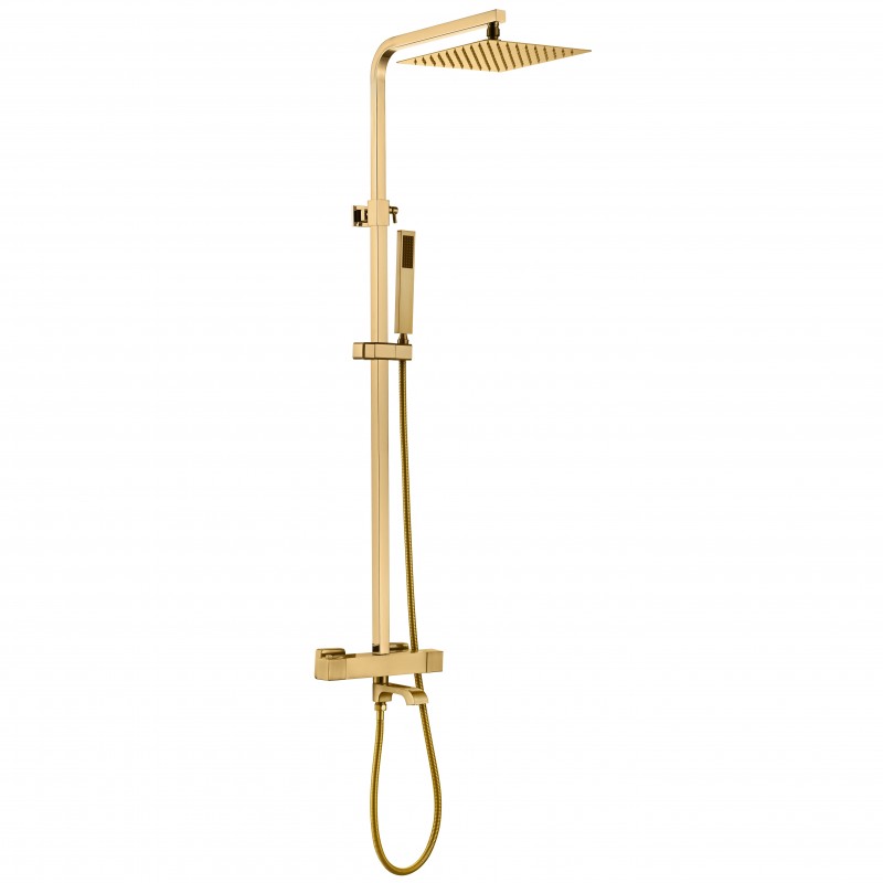 Thermostatic shower (3 option) with rigid riser rail kit, over head shower & swi (SETS14-BG)