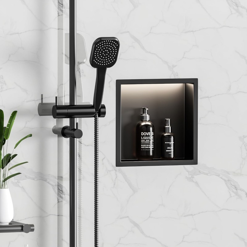 Shower Niche Matt black 300 X 300 X 83mm (SNH30-MB)