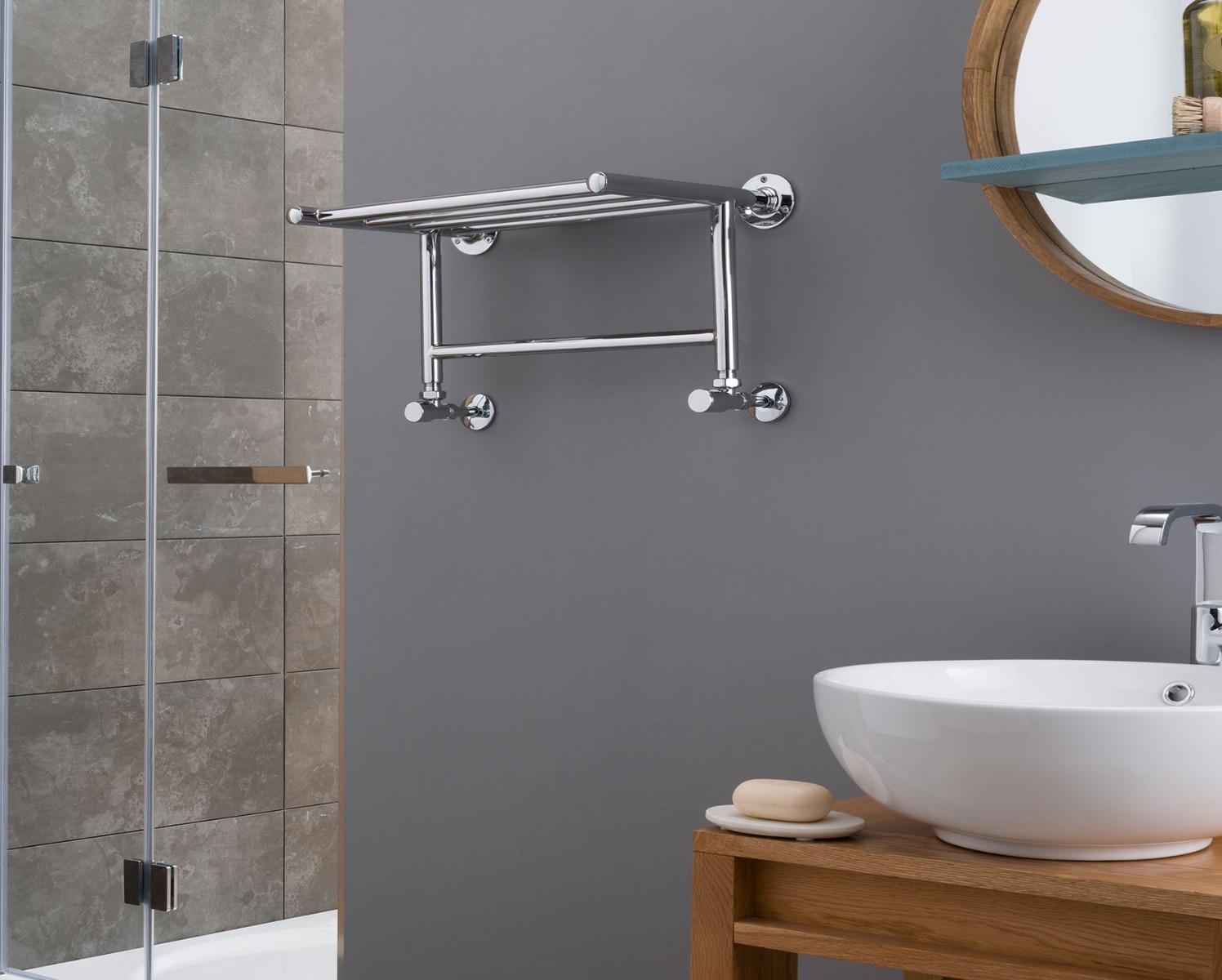 Contemporary Solo MS Towel Rail Dual Energy-Chrome 265x500