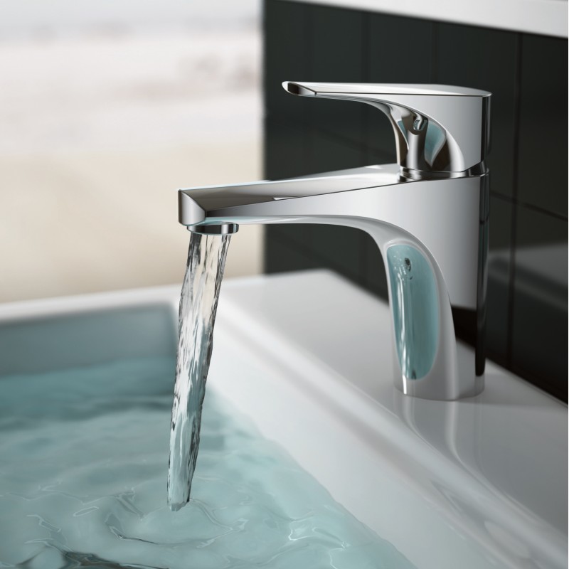 Sprint single lever basin mixer with click clack waste (SPR415)
