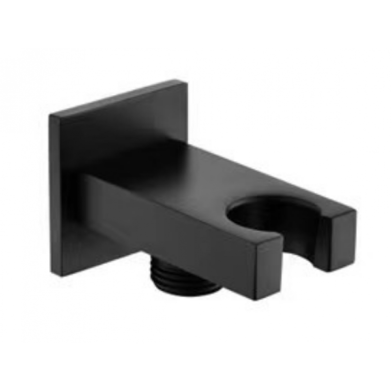 Round water outlet and holder Matt Black (SQ05-B)